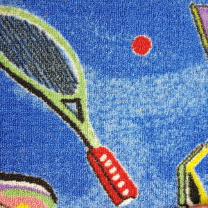שטיח מקיר לקיר דגם טניס כחול